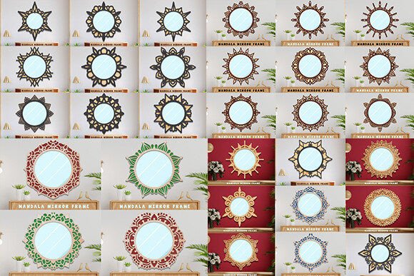 Download Laser Cut Mandala Mirror Frame Bundle - Frame Collection