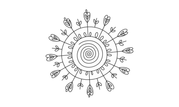 Download Hand Drawn Floral Mandala Design Element - Element Collection