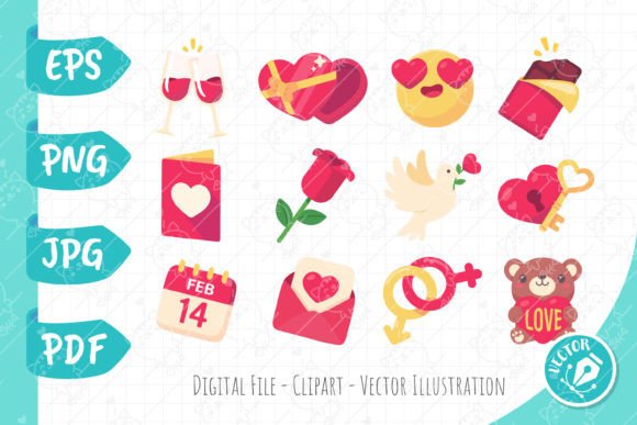 Download Valentine's Day Card Decorative Elements - Element Collection