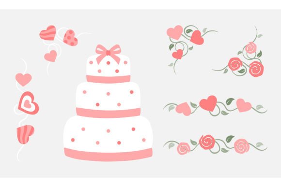Download Wedding Cake and Border Design Element - Element Collection