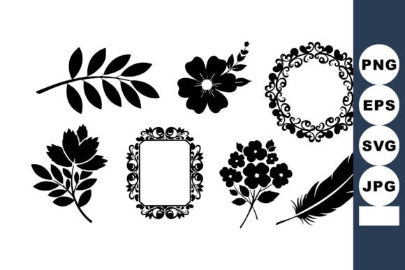 Download Black Floral Elements and Ornamental Fra - Element Collection