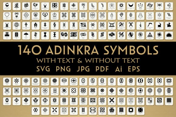 Download 140 African Adinkra Symbol Vector Bundle - Premium Resources
