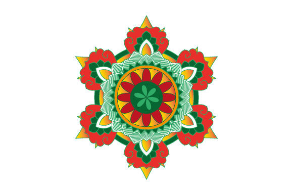 Download Mandala Design Element with Color - Element Collection