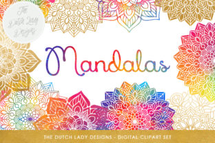 Download Mandala Clipart Set - Rainbow & Gold - Indian, Thai, Yoga, Holistic Circles - Colorful Mandalas - Mandalas Collection